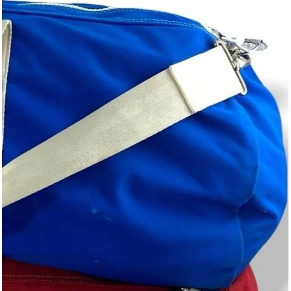 Vintage 80s Land’s End XL Blue Duffle Weekender Bag